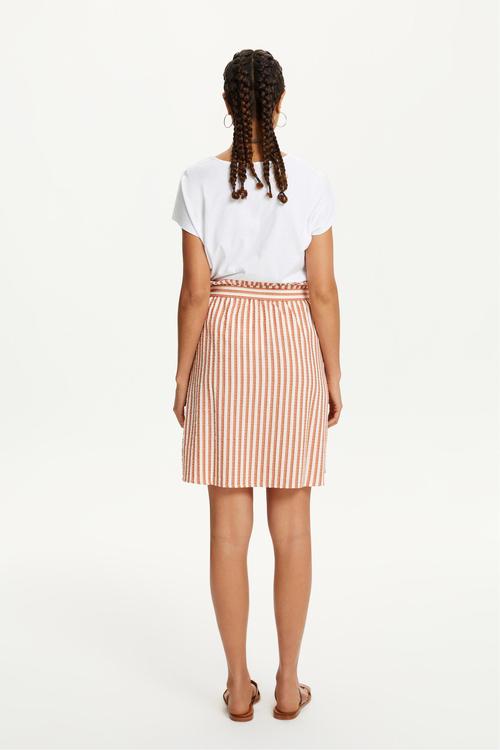  KUŞAKLI ÇİZGİLİ MİNİ ETEK