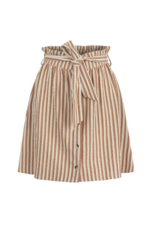  KUŞAKLI ÇİZGİLİ MİNİ ETEK
