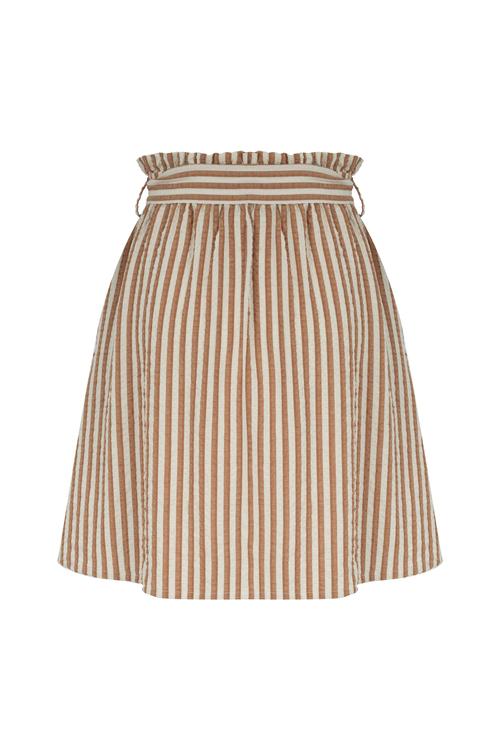  KUŞAKLI ÇİZGİLİ MİNİ ETEK