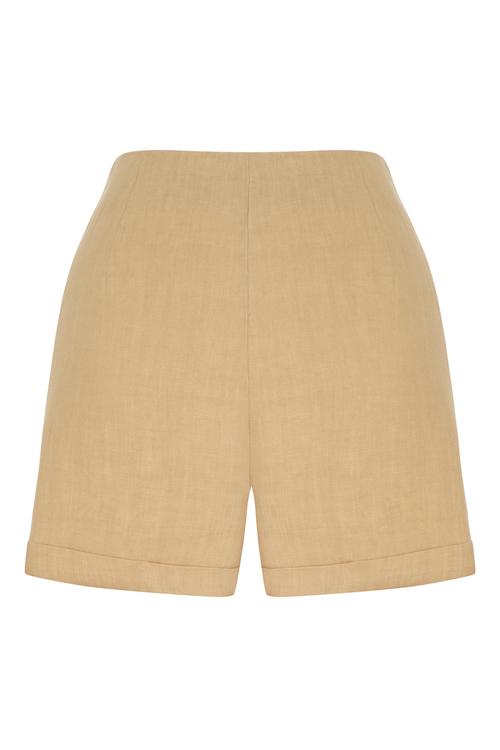  TAHTA DÜĞMELİ YÜKSEK BEL MİNİ ŞORT