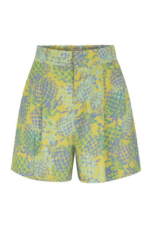  ANANAS DESENLİ YÜKSEK BEL MİNİ ŞORT