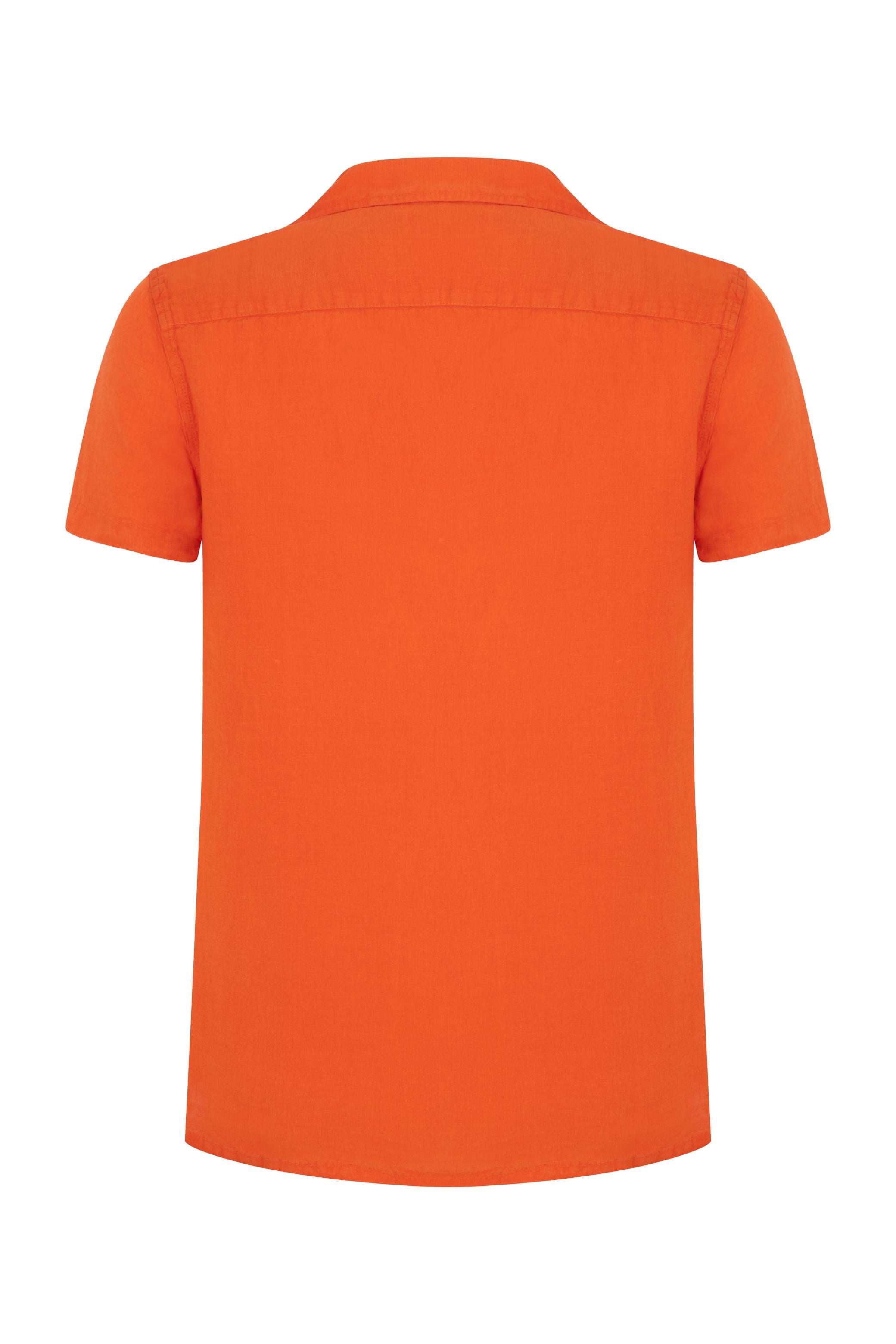 KISA KOLLU REGULAR FIT KETEN GÖMLEK