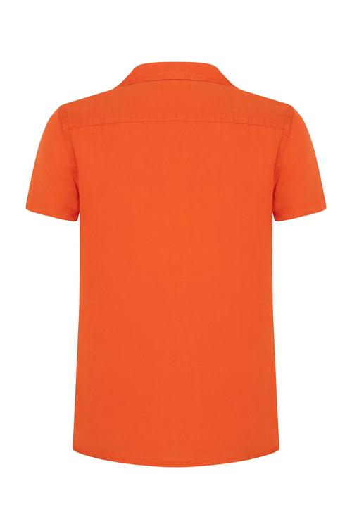  KISA KOLLU REGULAR FIT KETEN GÖMLEK