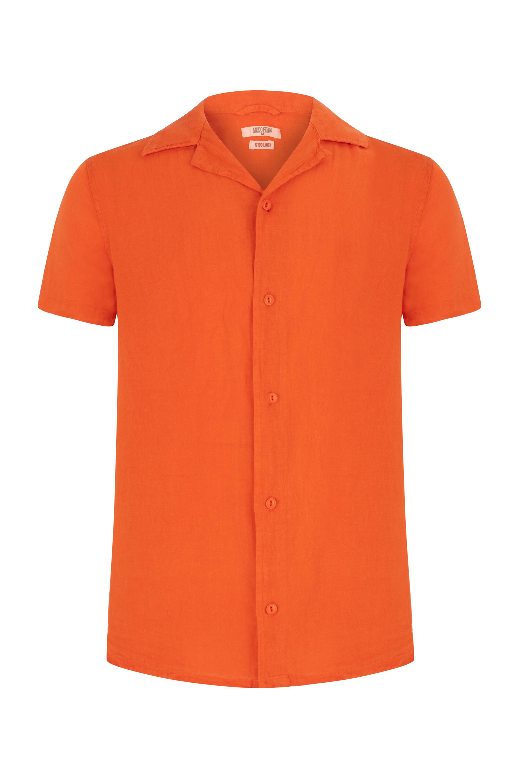 KISA KOLLU REGULAR FIT KETEN GÖMLEK