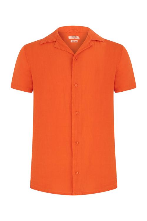  KISA KOLLU REGULAR FIT KETEN GÖMLEK