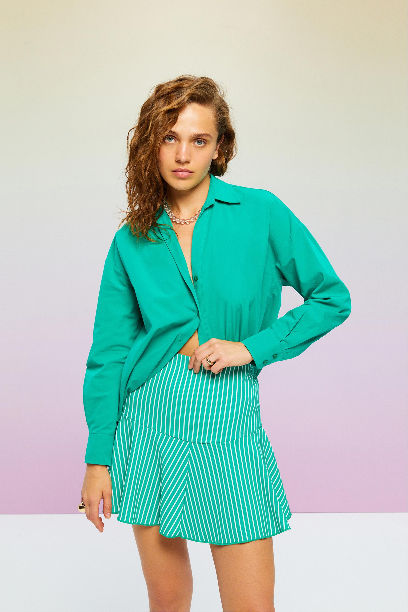 ÇİZGİLİ MİNİ KLOŞ ETEK