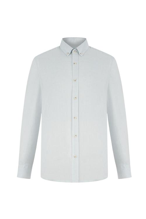  KETEN KARIŞIMLI PAMUKLU REGULAR FIT GÖMLEK