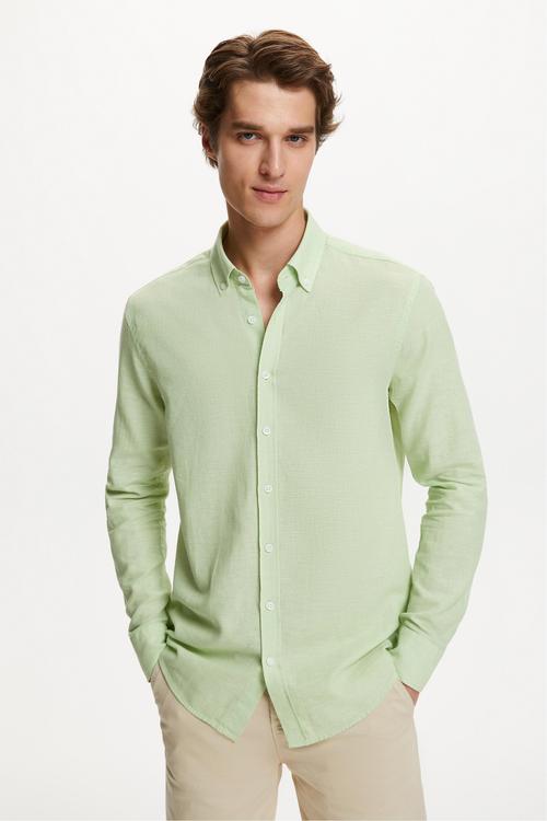  REGULAR FIT KETEN GÖMLEK