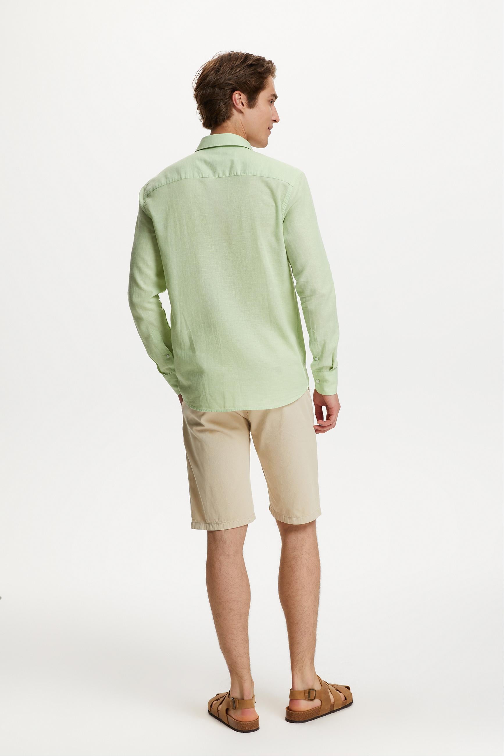 REGULAR FIT KETEN GÖMLEK