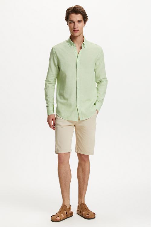  REGULAR FIT KETEN GÖMLEK