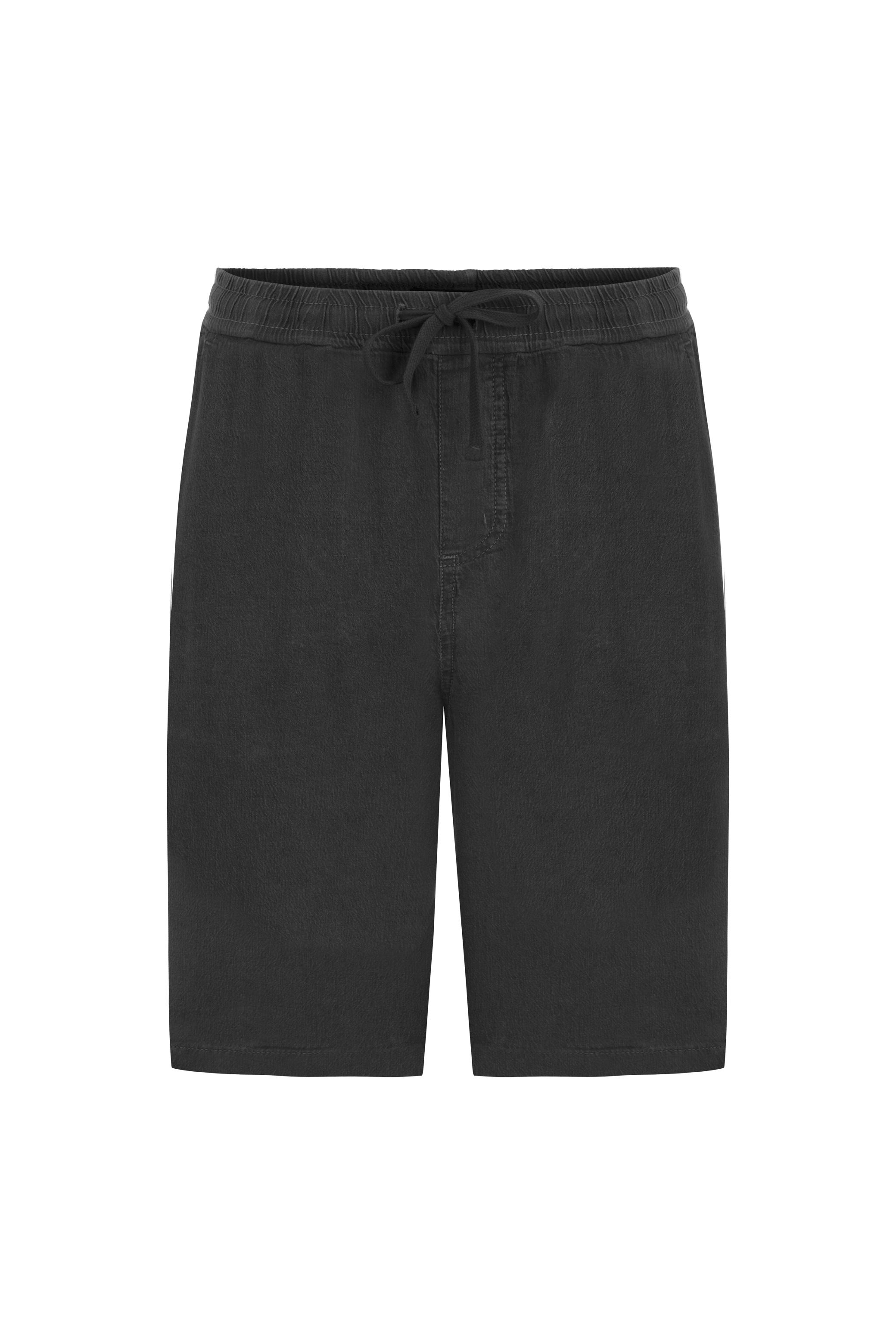 KETEN KARIŞIMLI BELİ BAĞLAMALI ŞORT