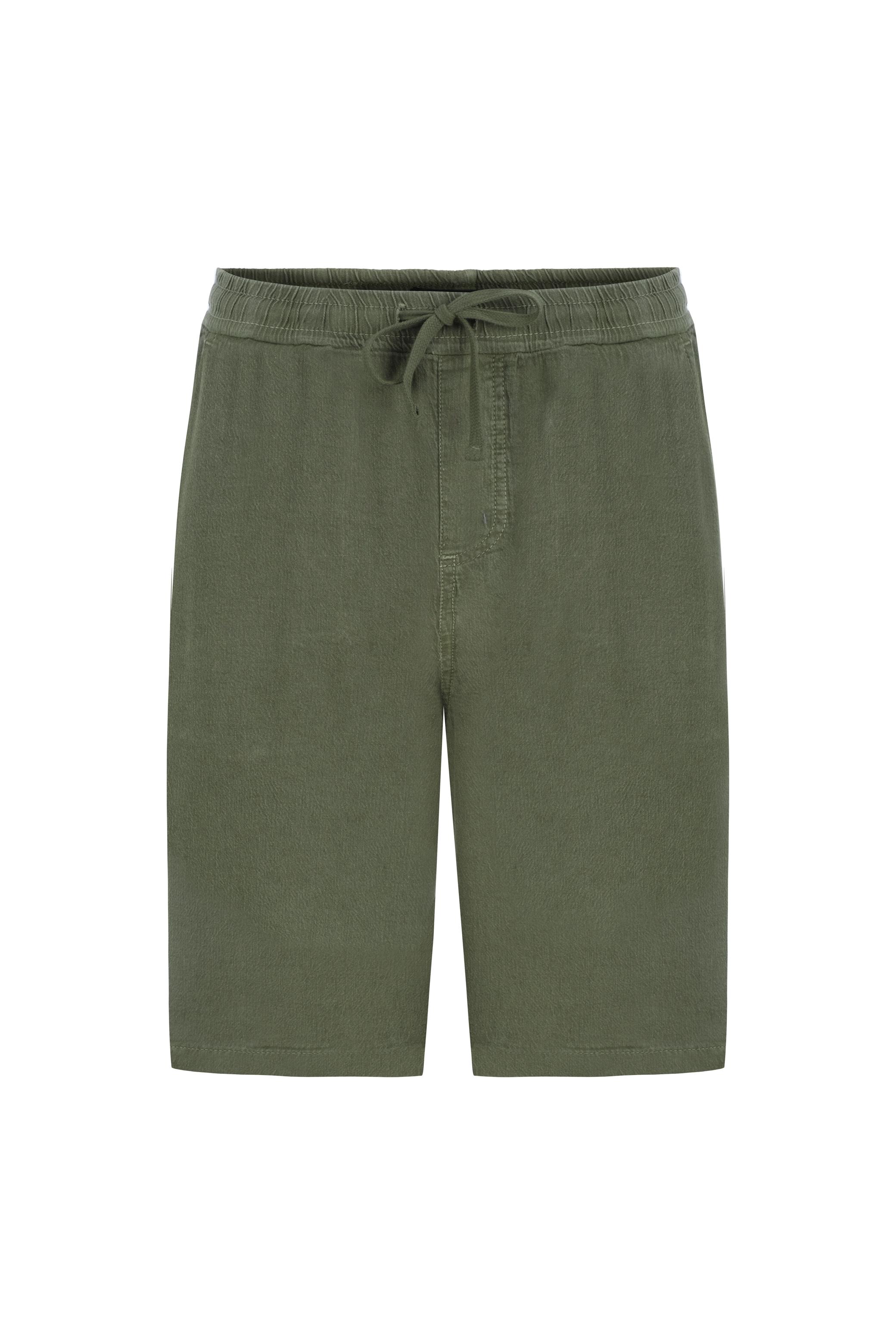 KETEN KARIŞIMLI BELİ BAĞLAMALI ŞORT