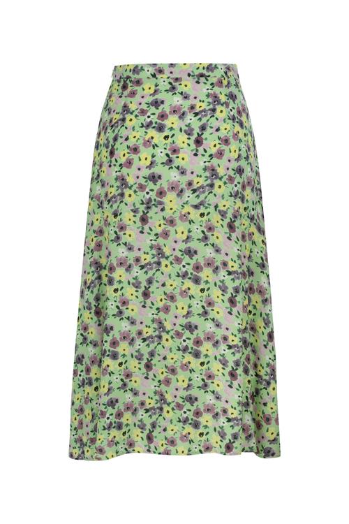  ÇİÇEK DESENLİ YIRTMAÇLI MİDİ ETEK