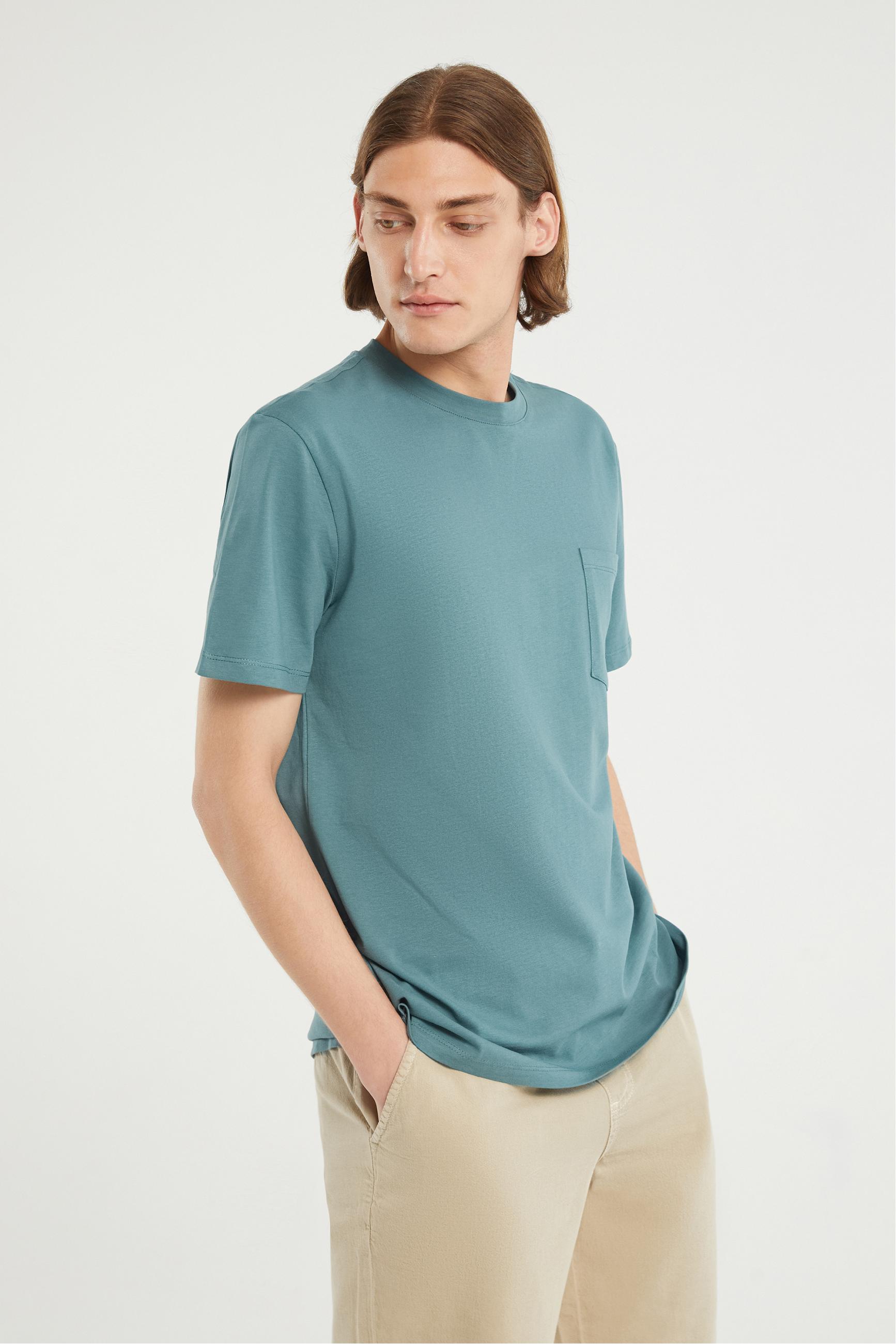 BİSİKLET YAKA CEP DETAYLI BASIC T-SHIRT