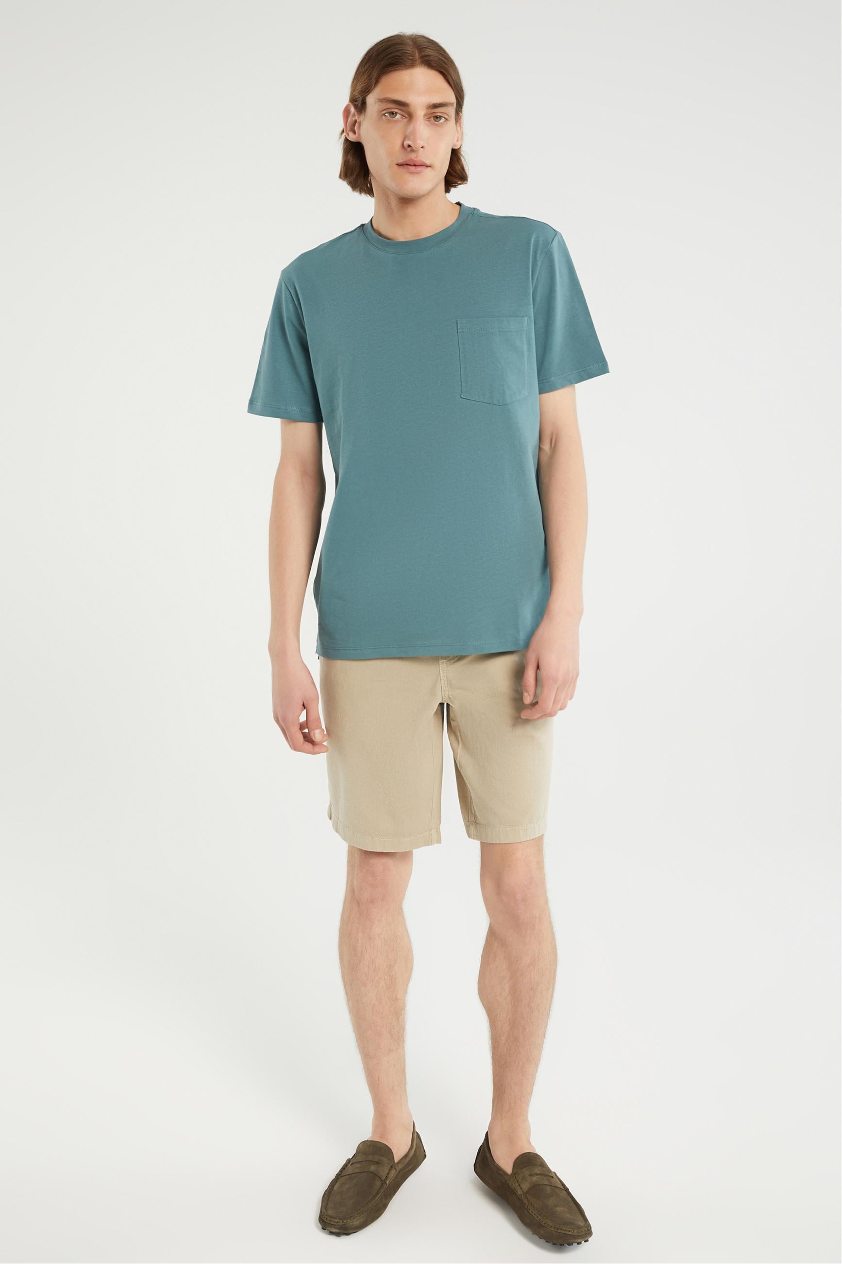 BİSİKLET YAKA CEP DETAYLI BASIC T-SHIRT