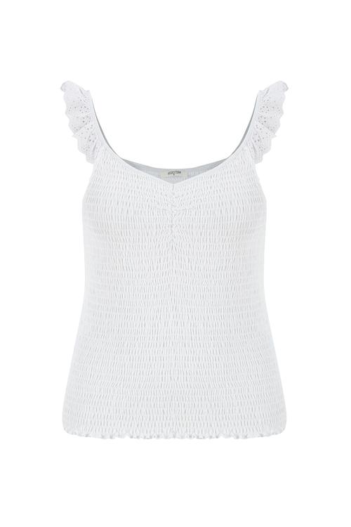  GİPELİ DANTELLİ KOLSUZ BLUZ