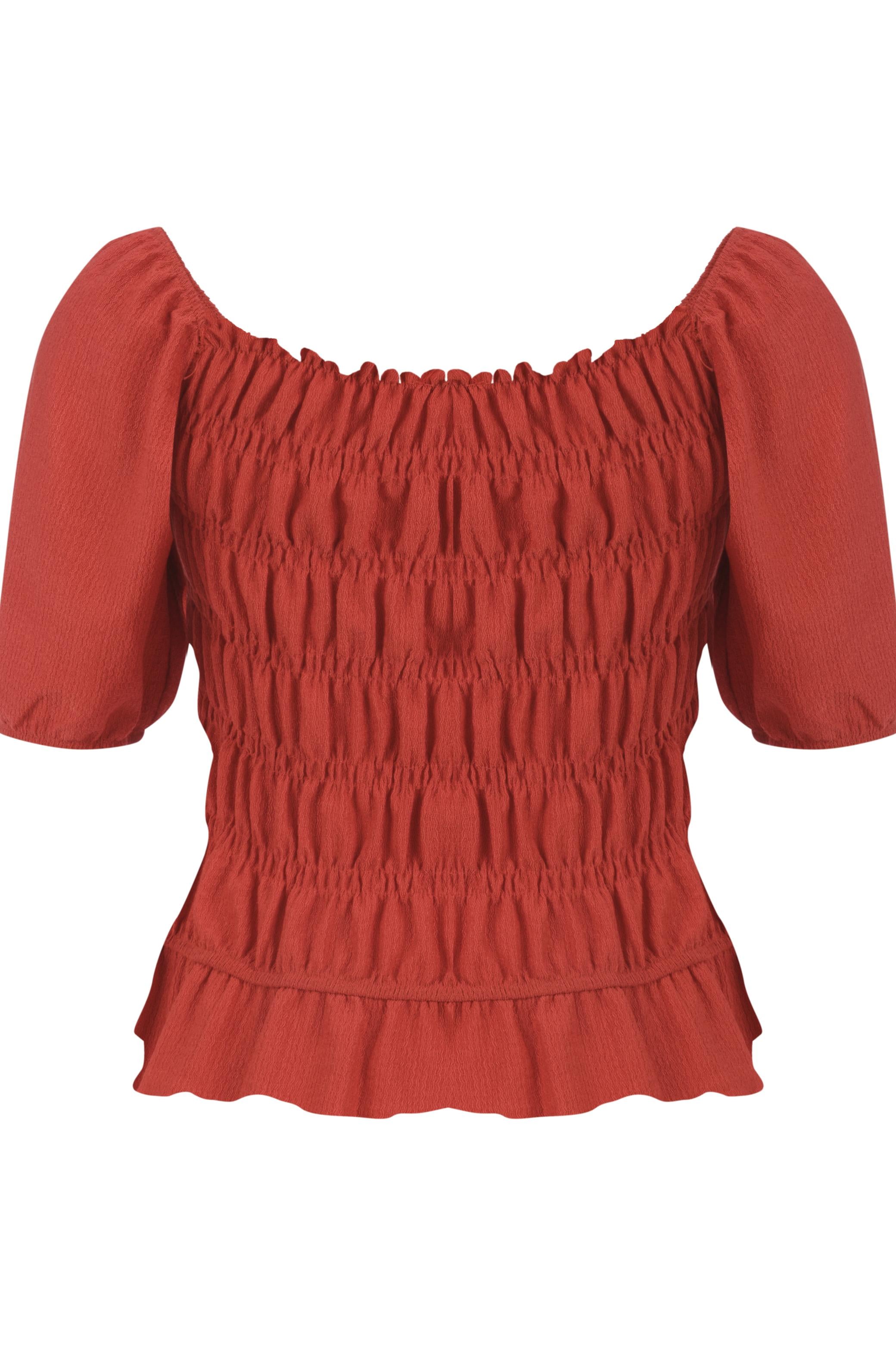 BÜZGÜLÜ DÜŞÜK OMUZ BLUZ