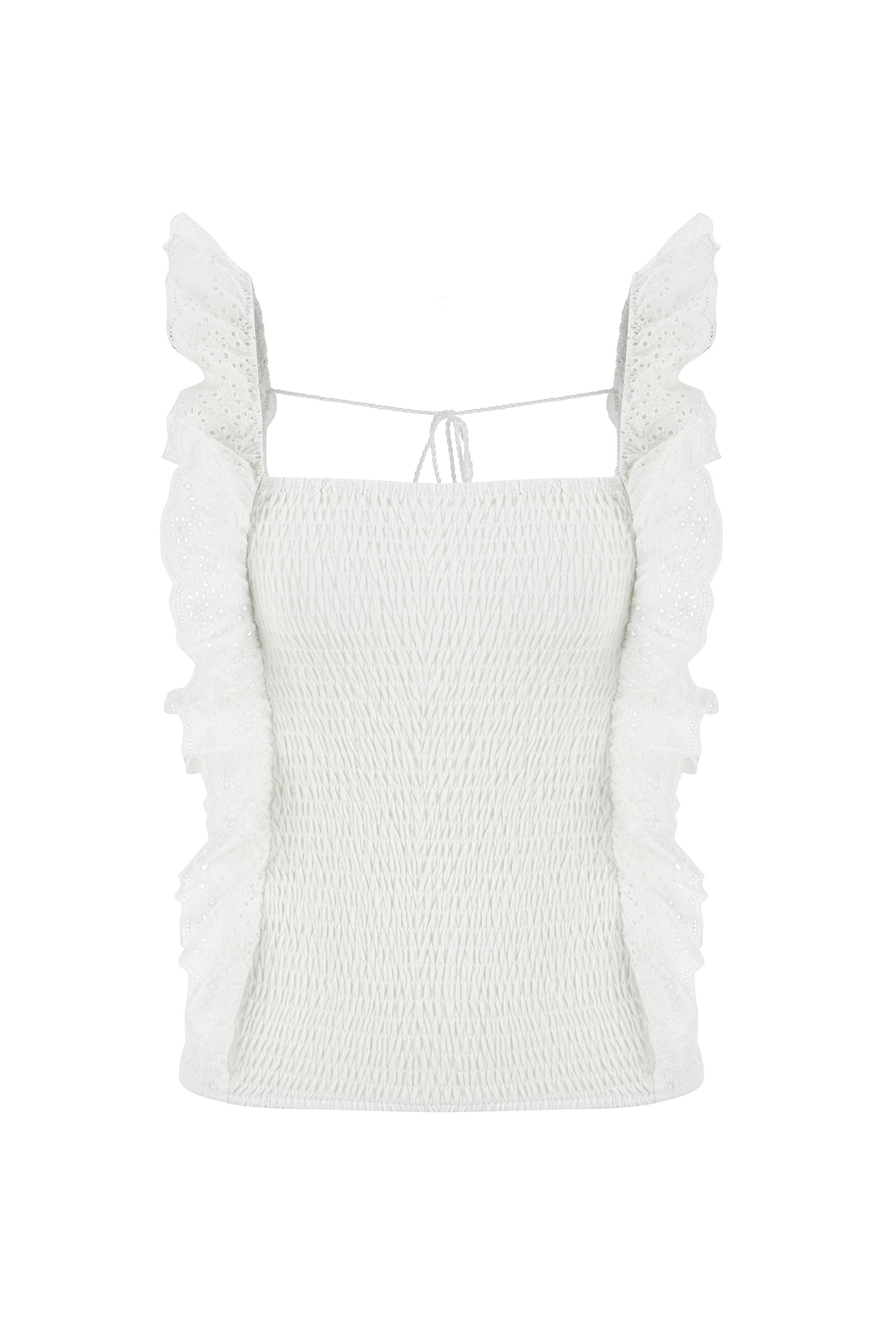 FİSTO DETAYLI GİPELİ BLUZ