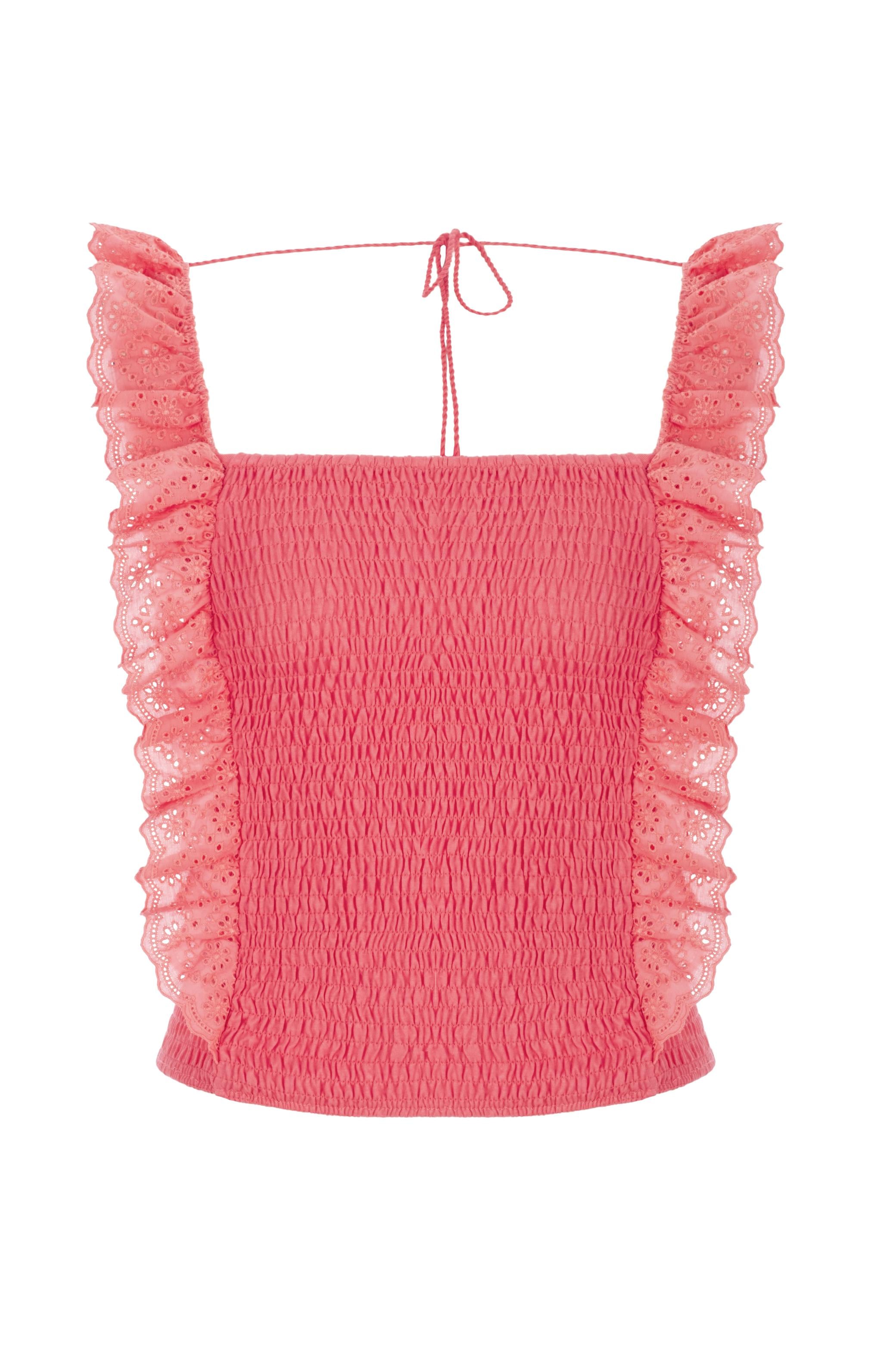 FİSTO DETAYLI GİPELİ BLUZ