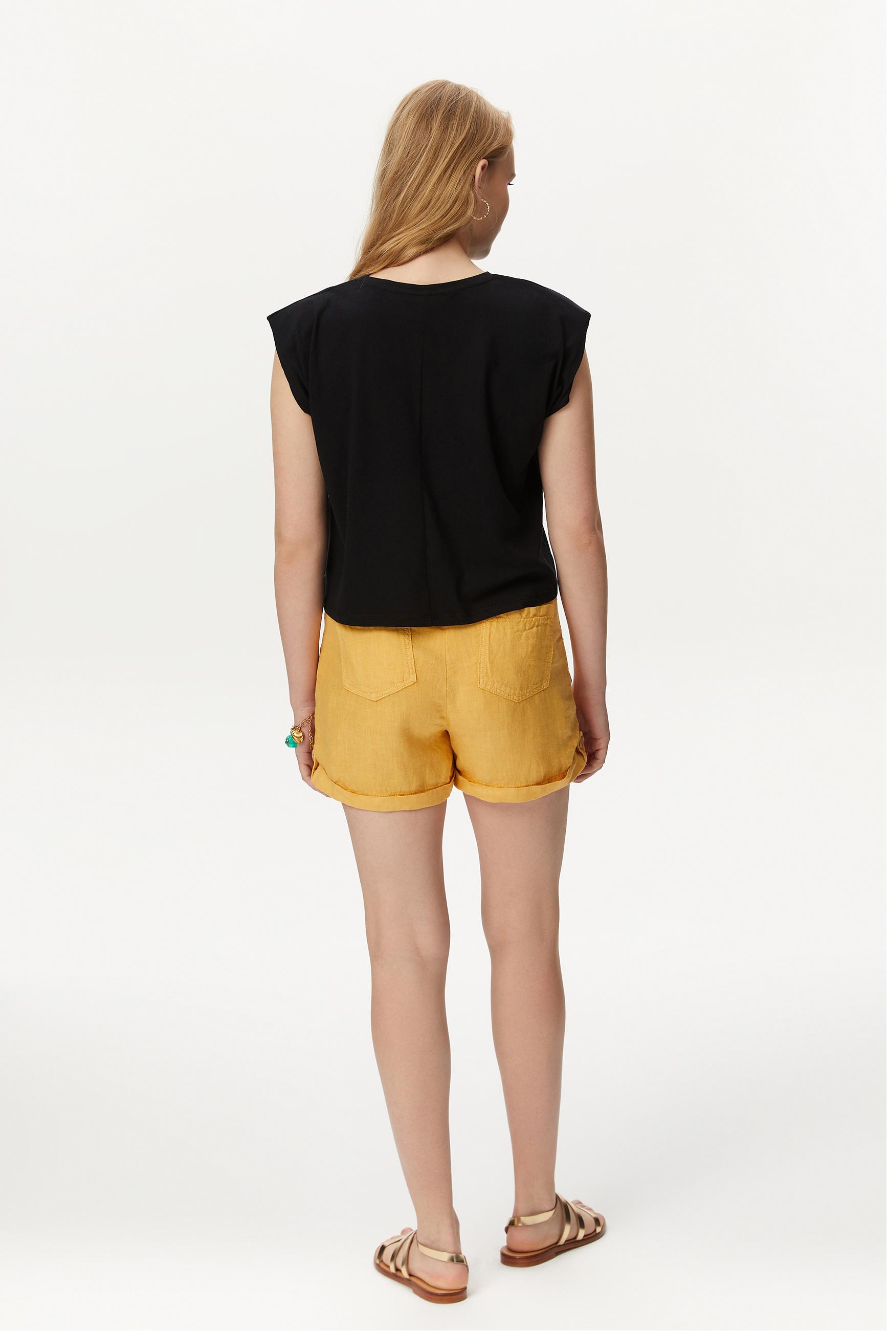 VATKALI BİSİKLET YAKA KOLSUZ T-SHIRT