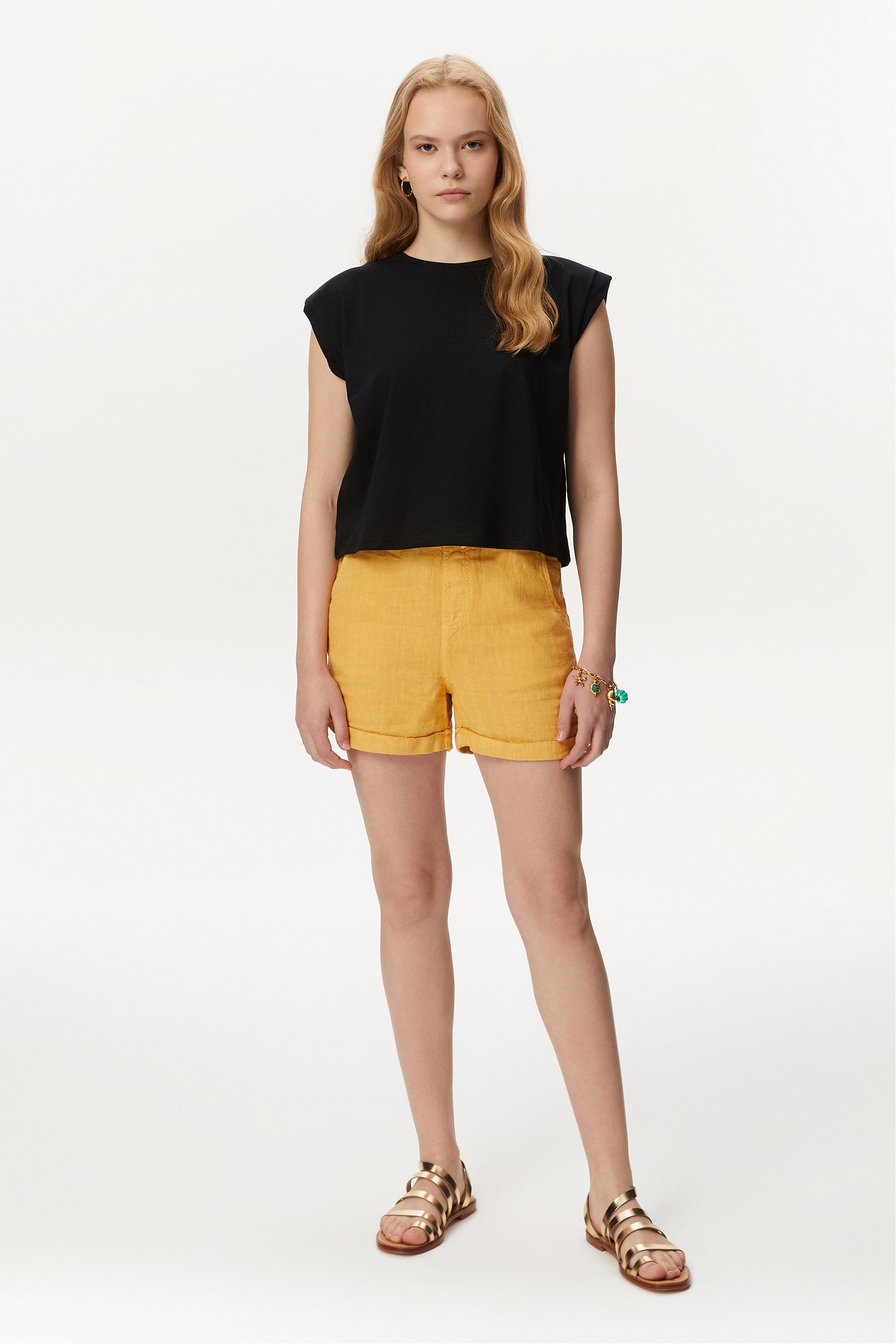 VATKALI BİSİKLET YAKA KOLSUZ T-SHIRT