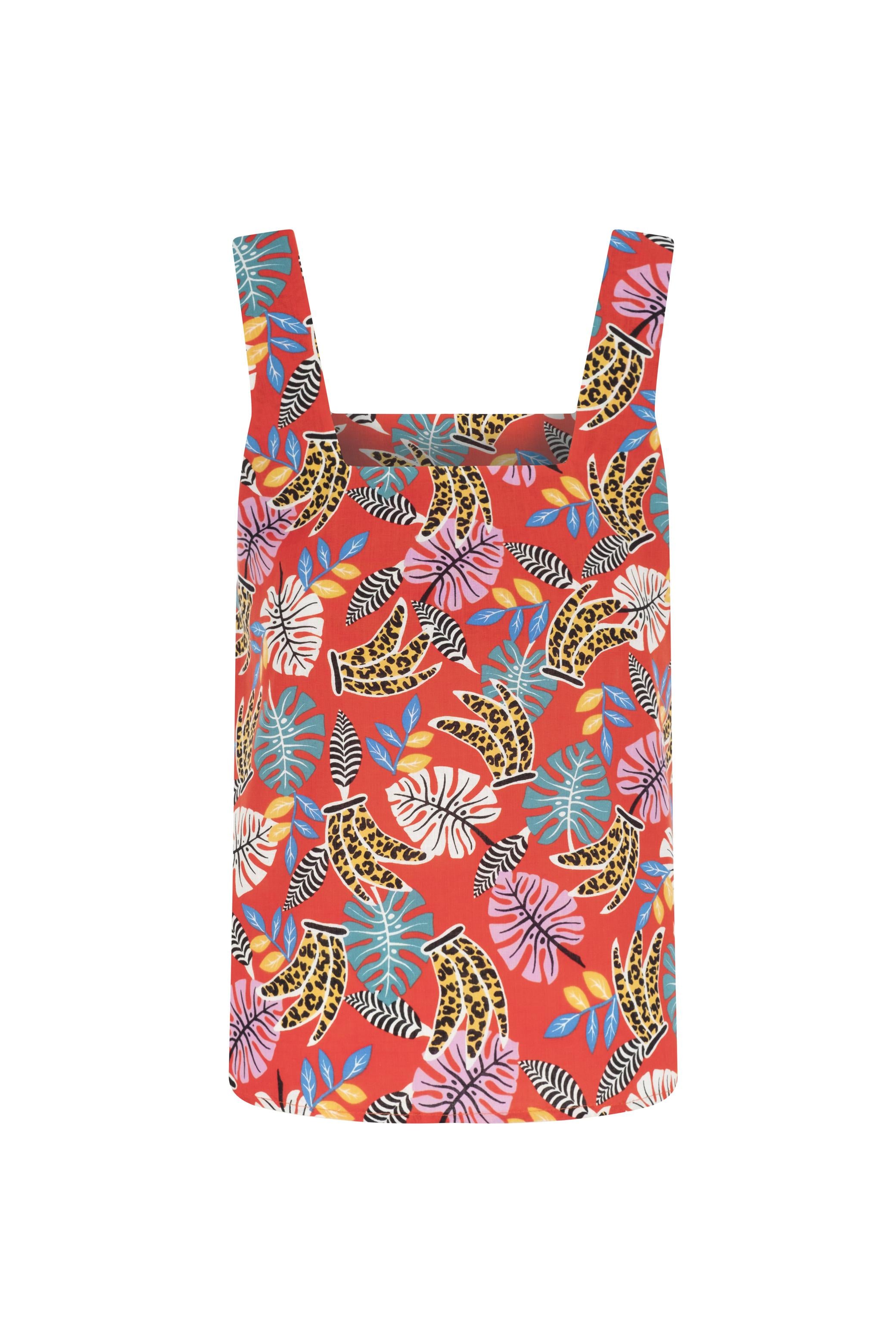 ÇİÇEK DESENLİ ASKILI BLUZ