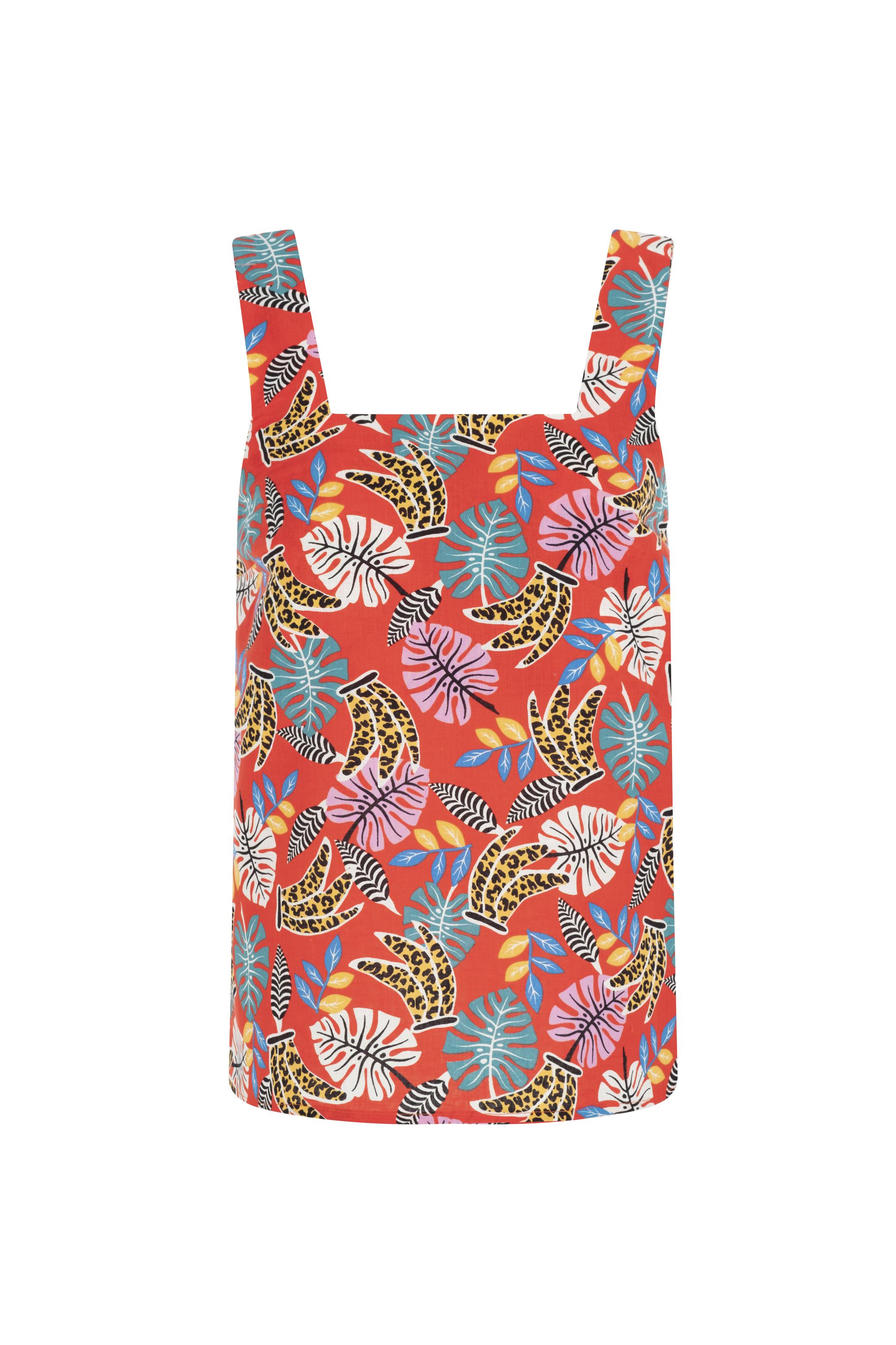 ÇİÇEK DESENLİ ASKILI BLUZ