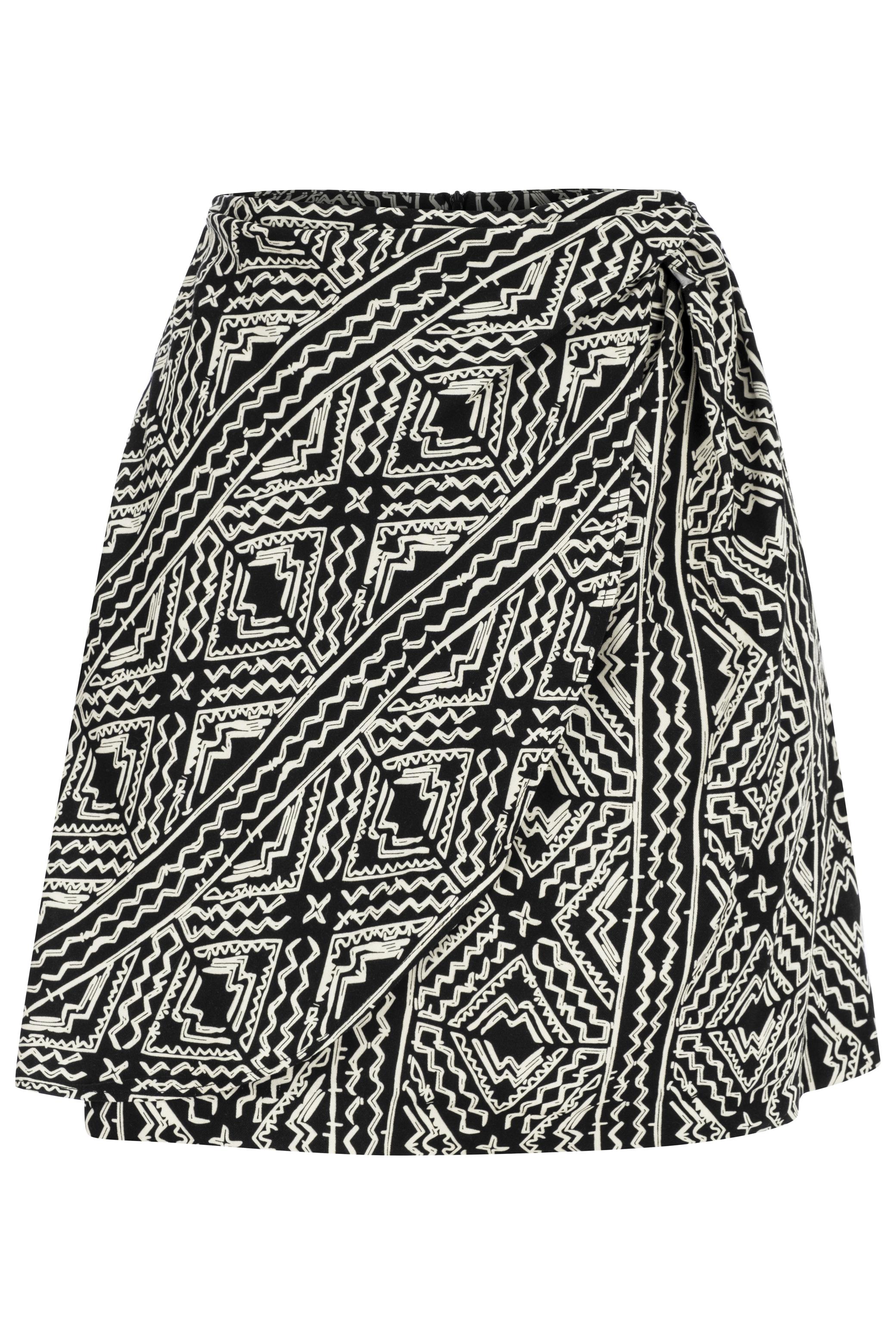 ETNİK DESENLİ DÜZ KESİM MİNİ ETEK