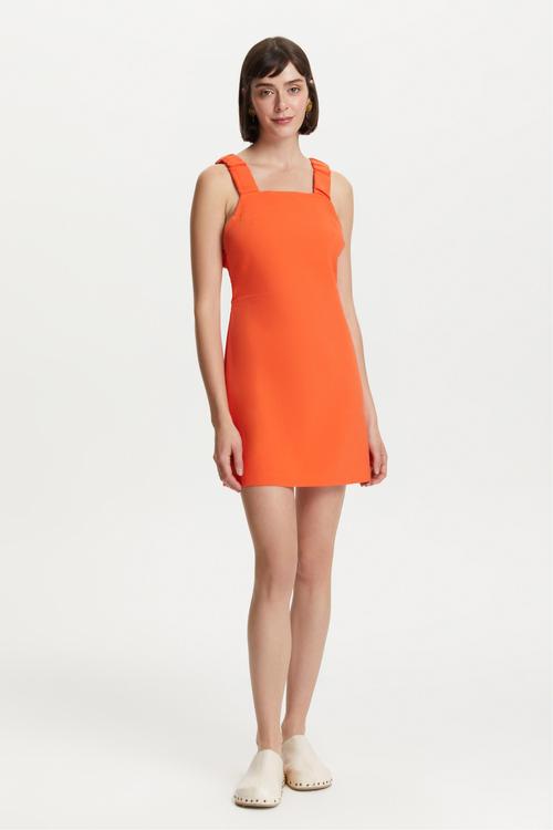  SIRT DEKOLTELİ ASKILI MİNİ ELBİSE