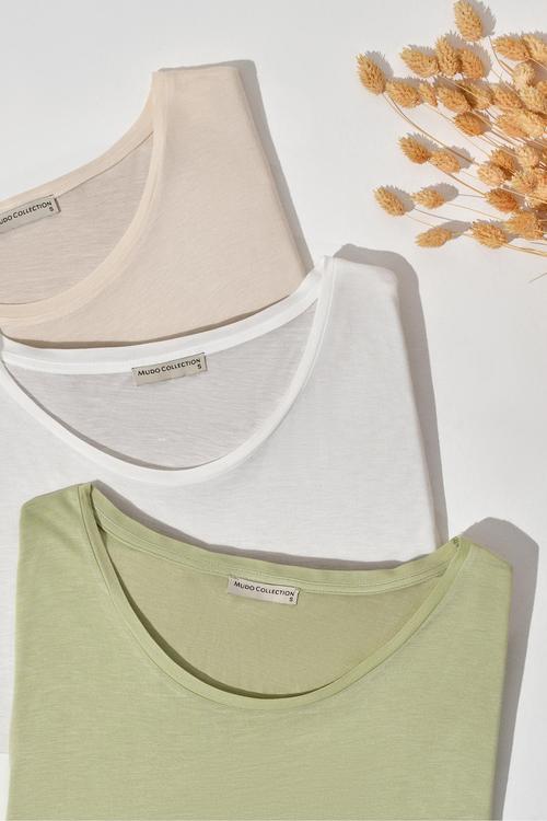  BİSİKLET YAKA BASIC BAMBU T-SHIRT