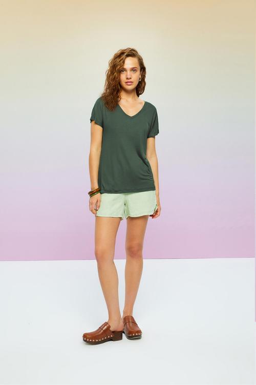  V YAKA BASIC T-SHIRT