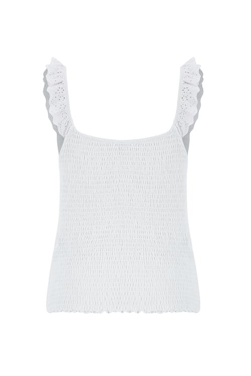  GİPELİ DANTELLİ KOLSUZ BLUZ