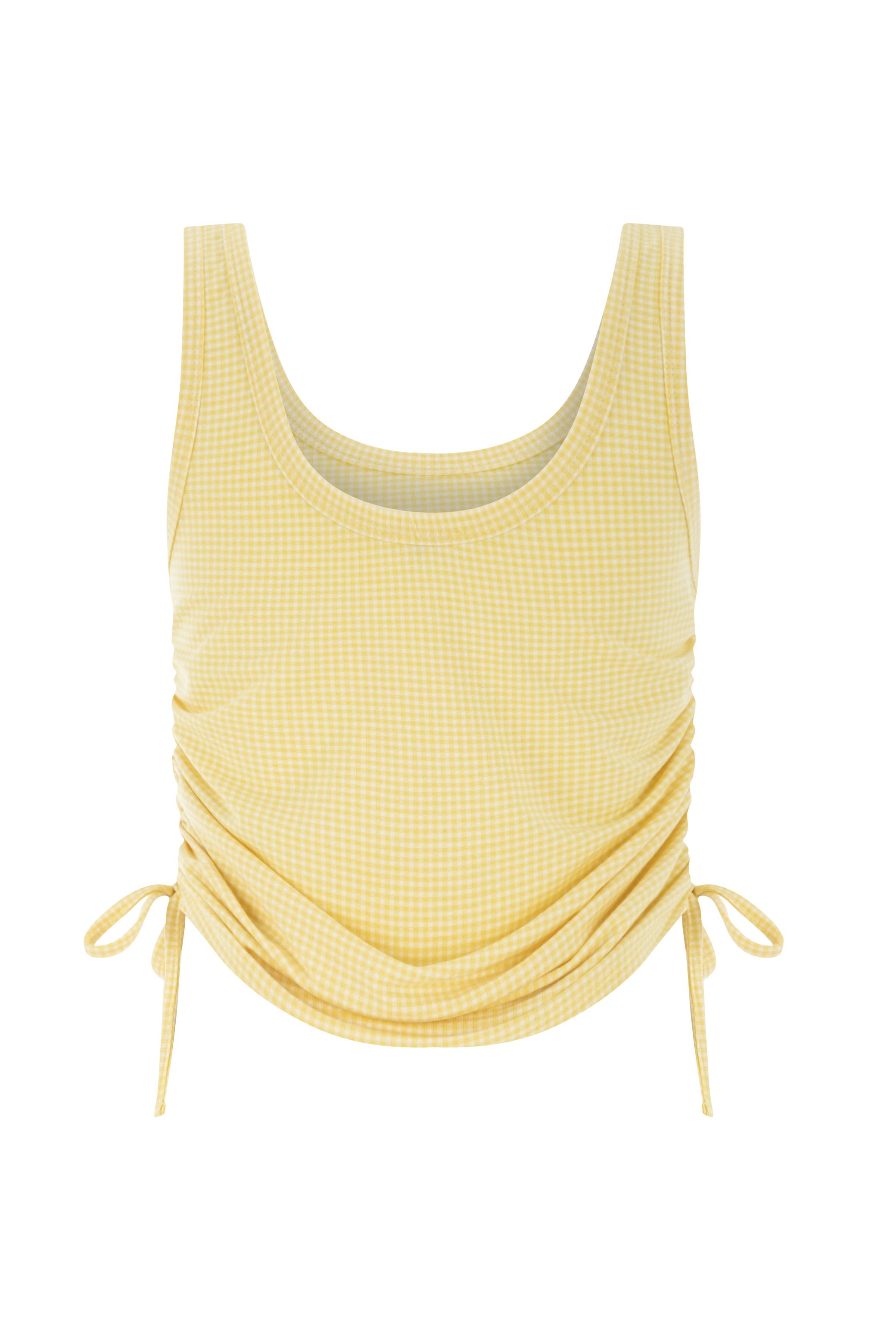 EKOSELİ KOLSUZ AYARLANABİLİR İPLİ BLUZ