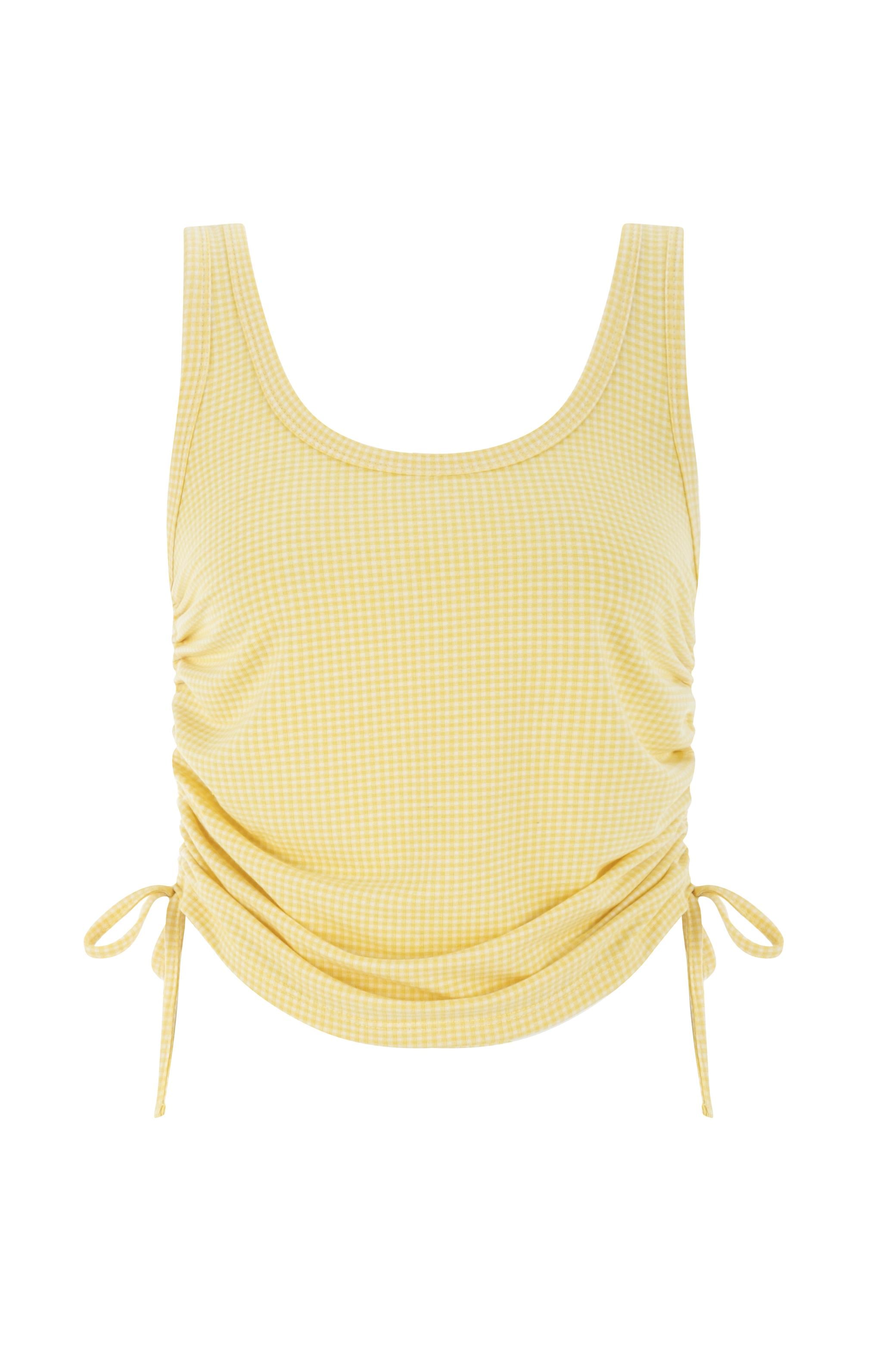 EKOSELİ KOLSUZ AYARLANABİLİR İPLİ BLUZ