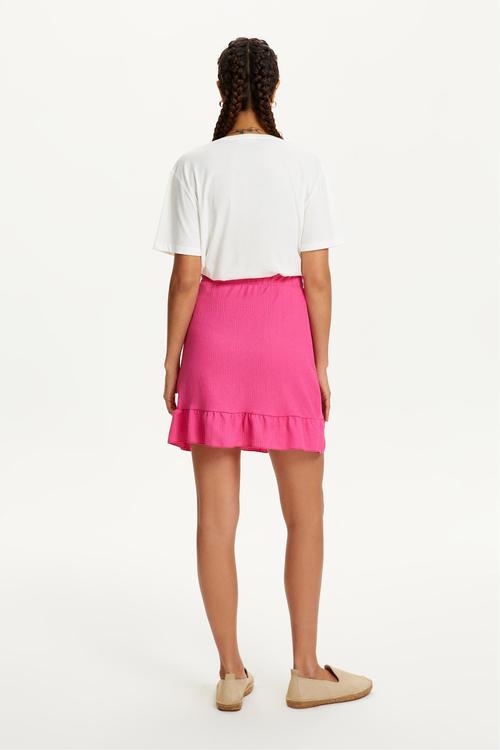  YANDAN BAĞLAMALI FIRFIRLI MİNİ KLOŞ ETEK