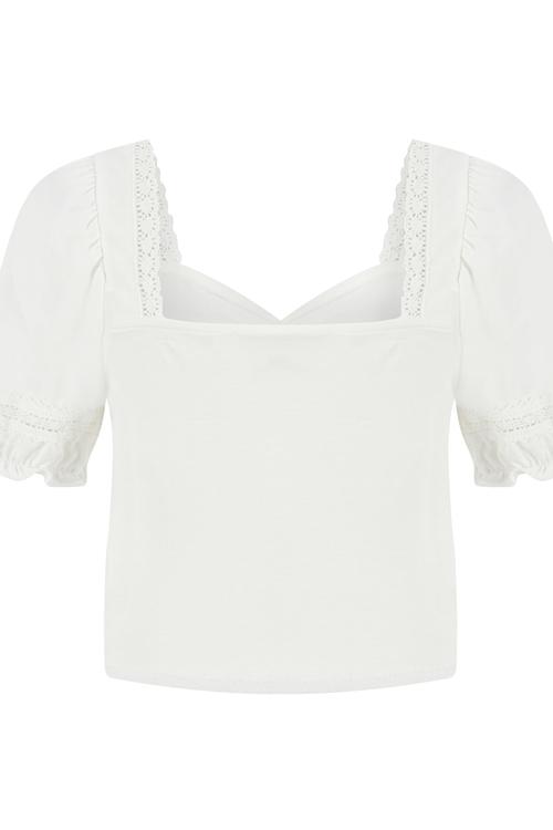  GİPELİ DANTEL DETAYLI BLUZ