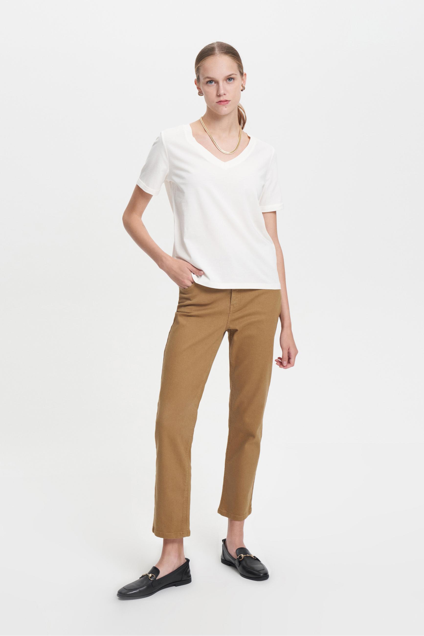 V YAKA KISA KOLLU BASIC T- SHIRT