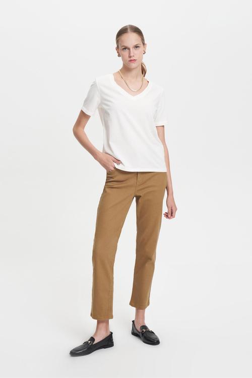  V YAKA KISA KOLLU BASIC T- SHIRT