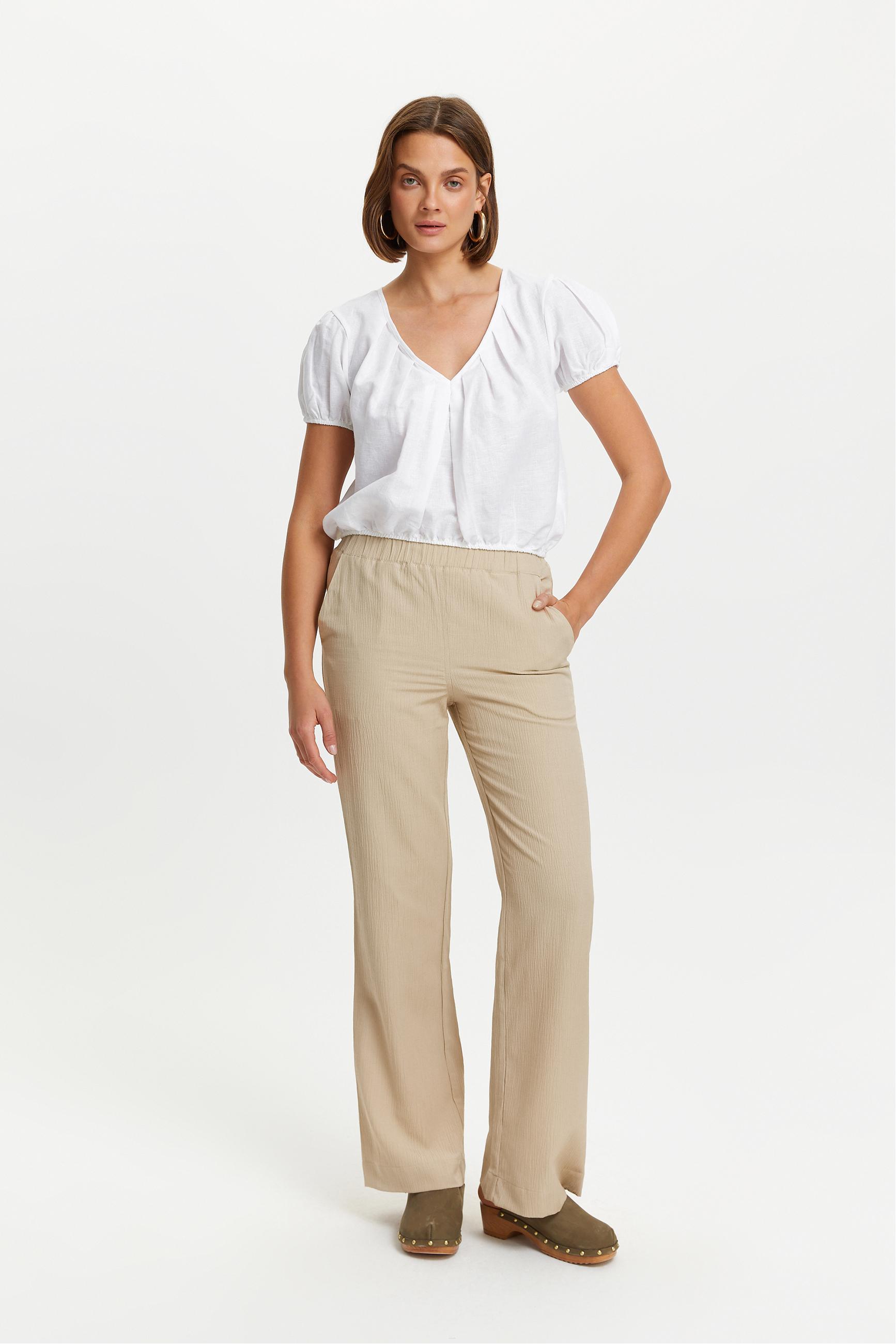 V YAKA KARPUZ KOL BLUZ