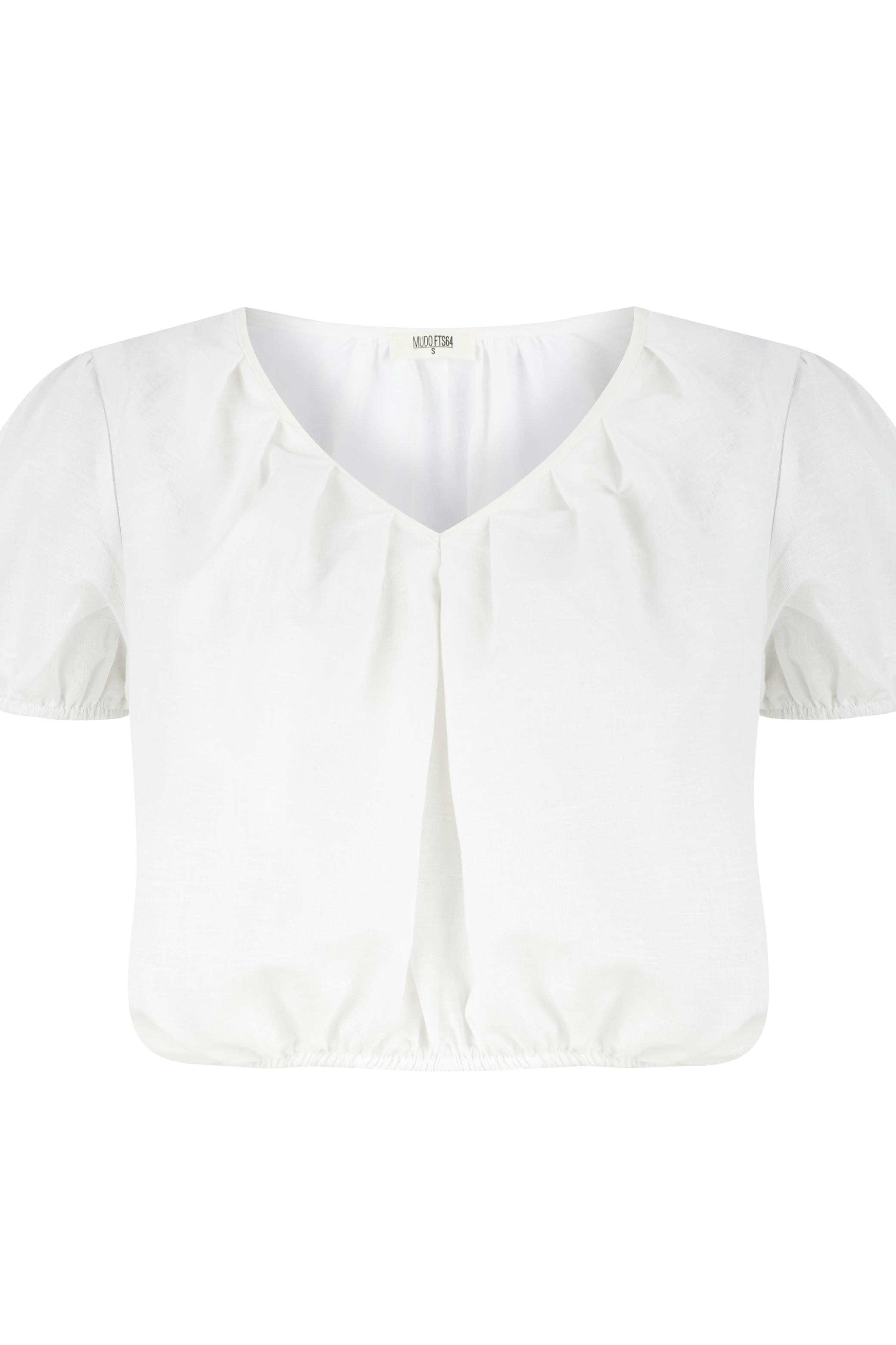 V YAKA KARPUZ KOL BLUZ