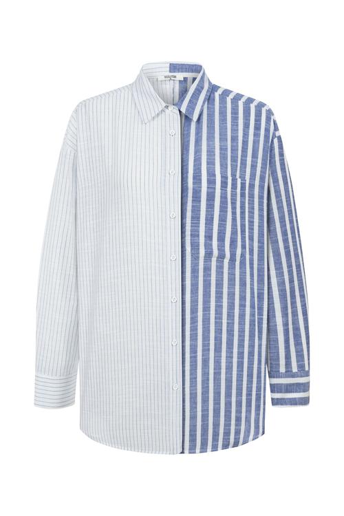  KONTRAST ÇİZGİLİ RAHAT KESİM GÖMLEK