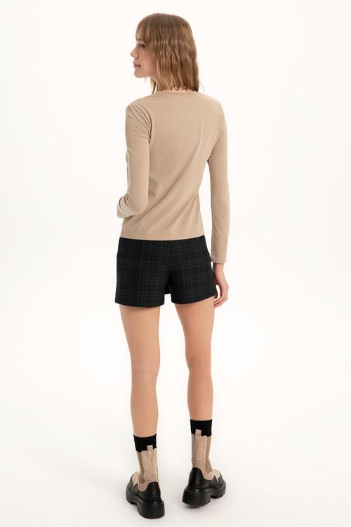  BİSİKLET YAKA UZUN KOLLU  BASIC T-SHIRT