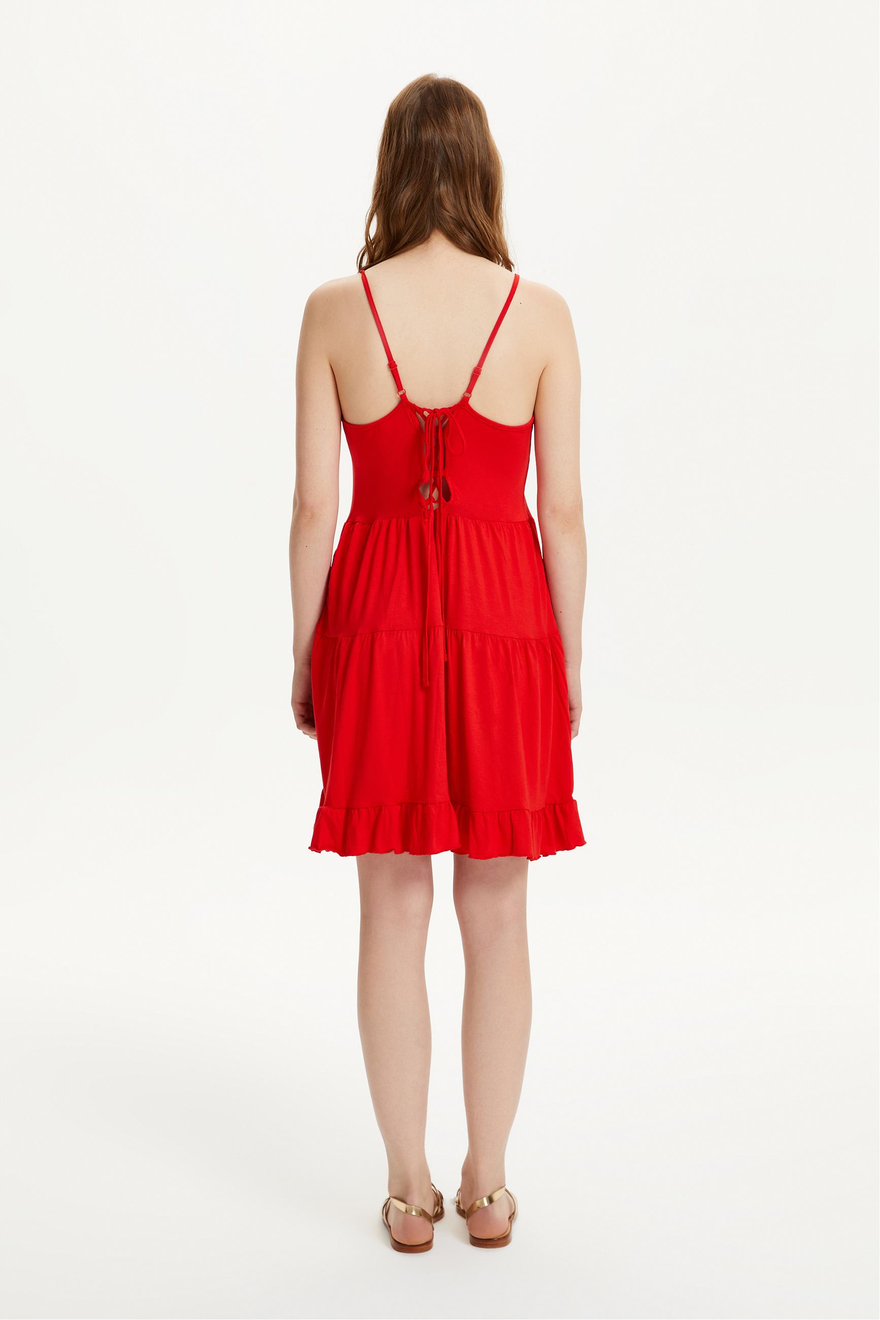 İNCE ASKILI MİNİ KLOŞ ELBİSE