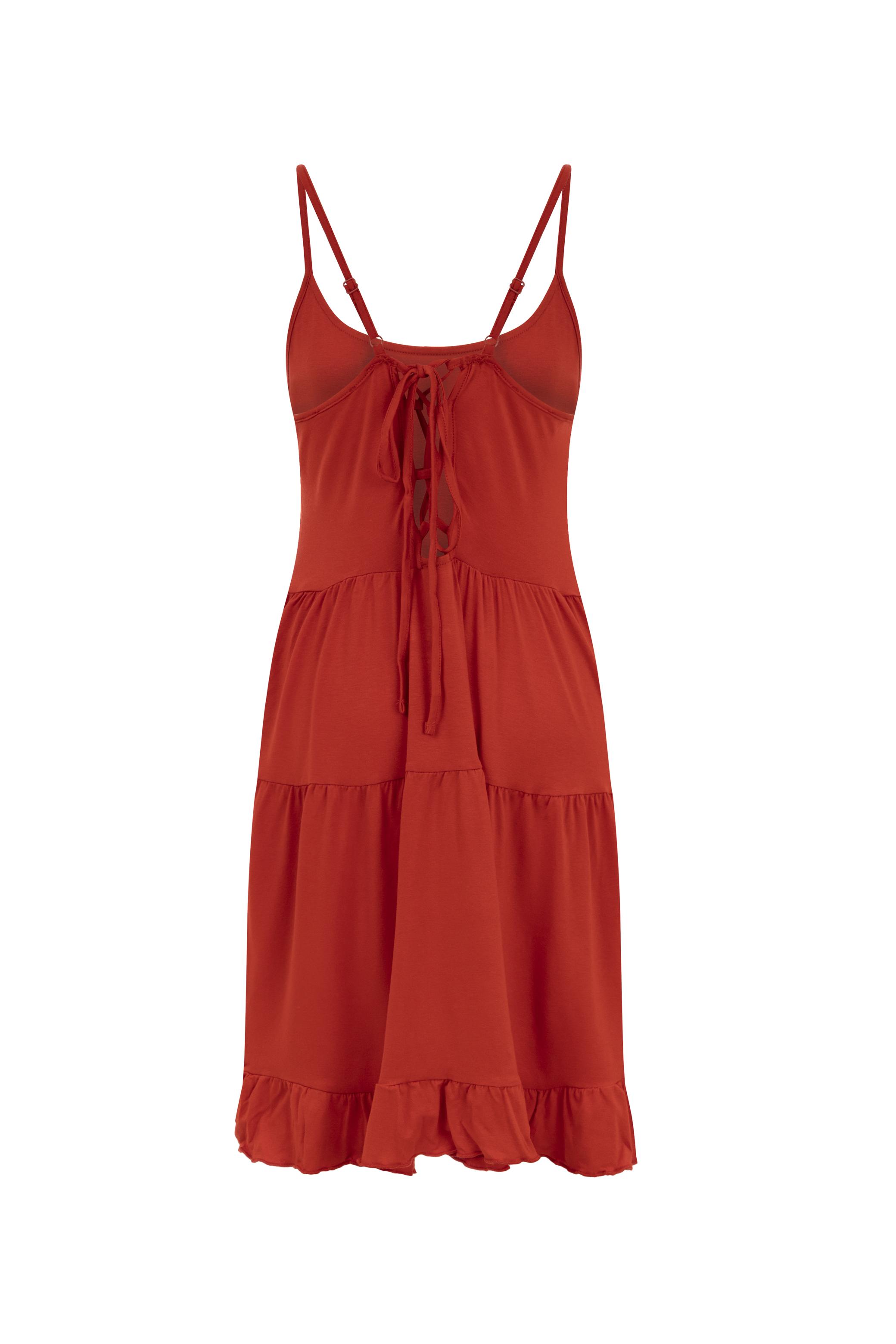 İNCE ASKILI MİNİ KLOŞ ELBİSE