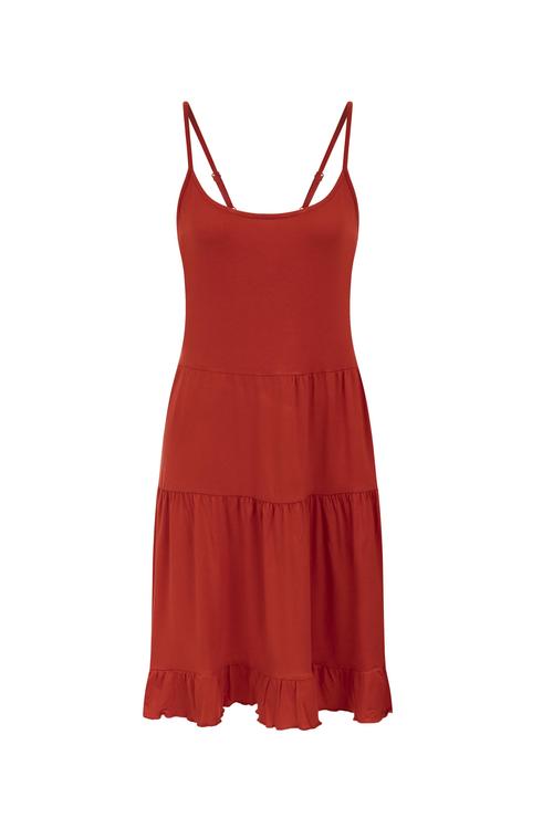  İNCE ASKILI MİNİ KLOŞ ELBİSE