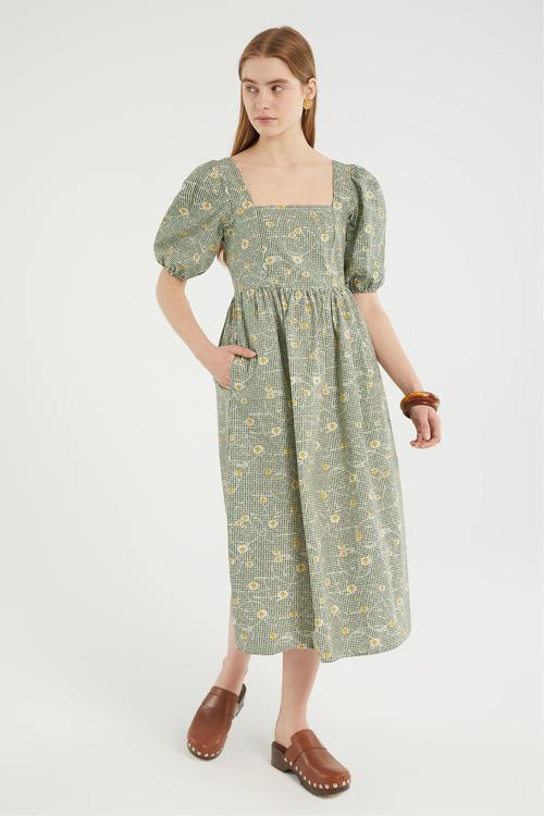  BALON KOL EKOSELİ MİDİ ELBİSE