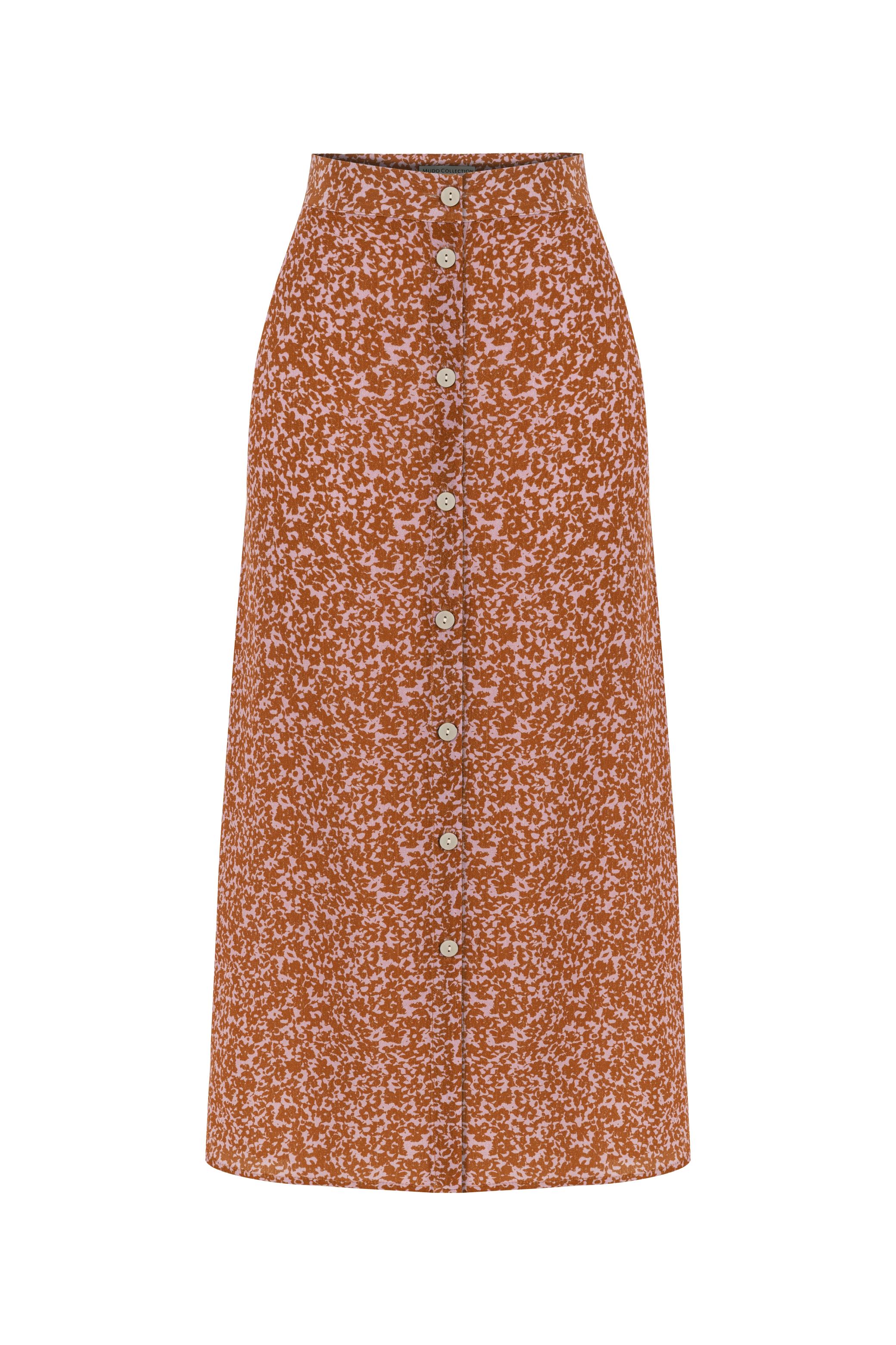 ÇİÇEK DESENLİ MİDİ ETEK