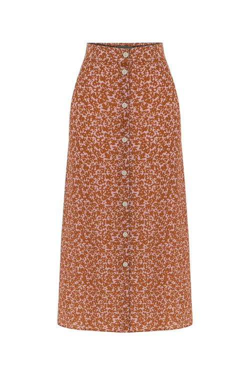  ÇİÇEK DESENLİ MİDİ ETEK