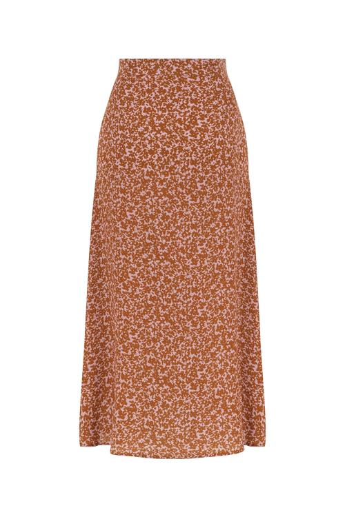  ÇİÇEK DESENLİ MİDİ ETEK