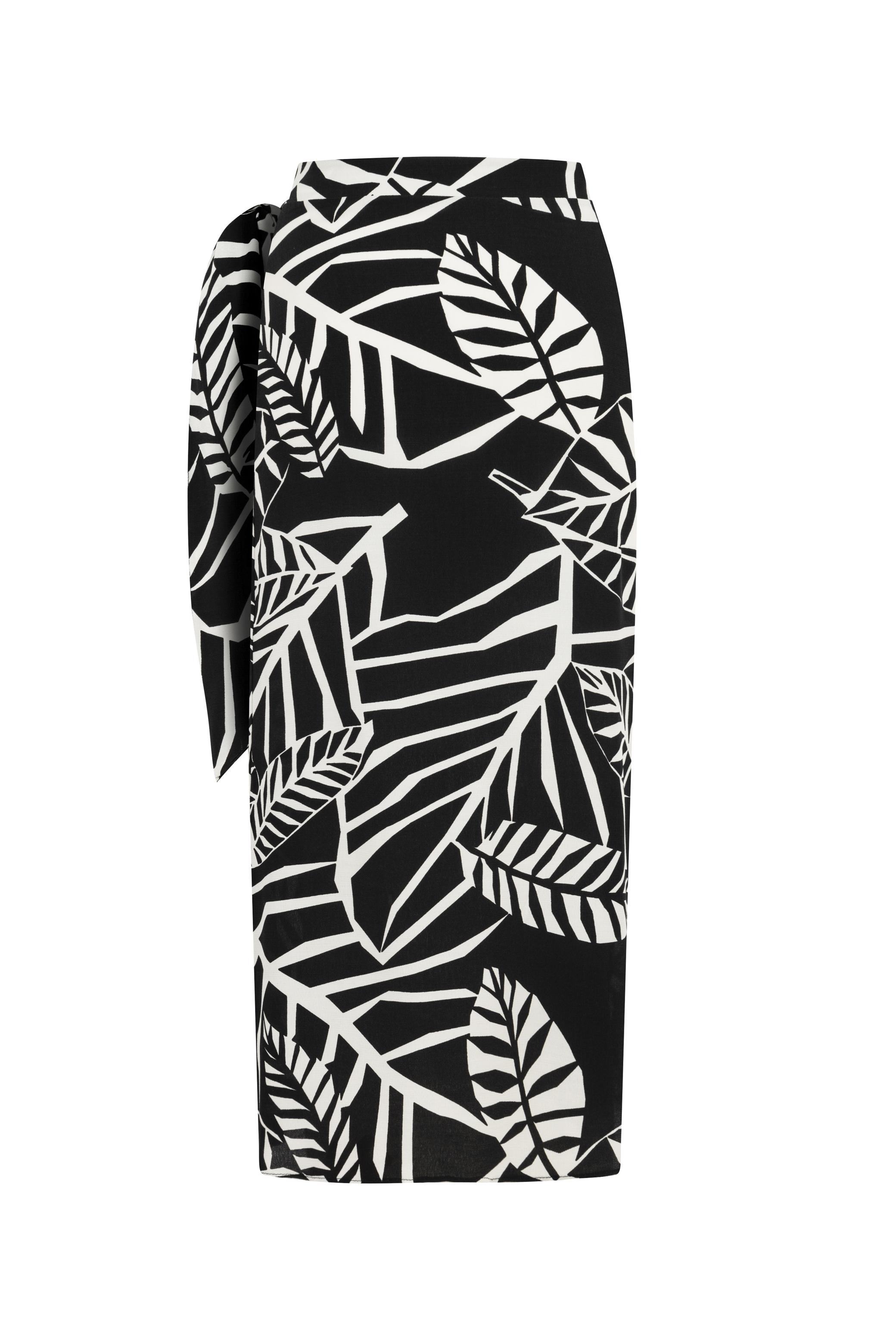 DESENLİ KRUVAZE KESİM MİDİ ETEK